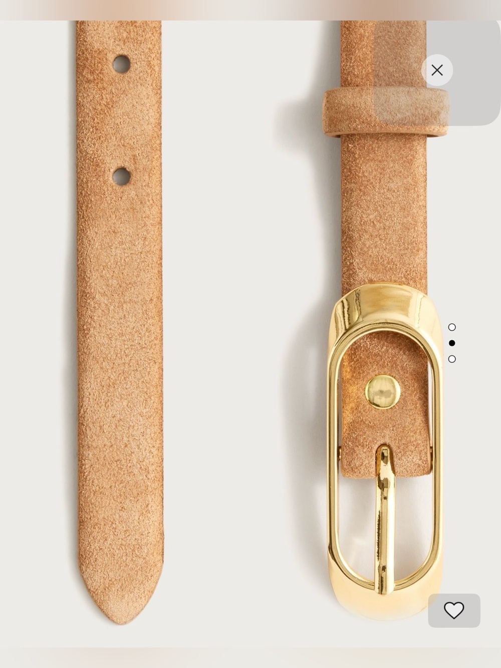 J.Crew Skinny Oval Buckle Suede Belt ~ Blonde Espresso Tan ~ Sz Small - Picture 3 of 3